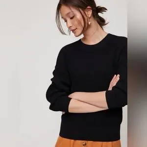 Wilfred Sweaters Aritzia Wilfred Black Livvie Crewneck Sweater Poshmark